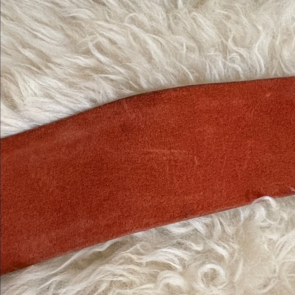 Vintage Anne Klein for Caldron Leather Belt with Gold Leaf Buckle